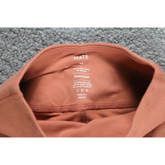 New Mate The Label Legging Xs Clay Orange Organic Stretch Biker Shorts USA - Picture 3 of 3